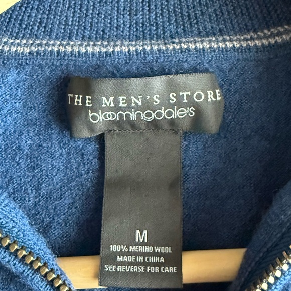 The Men's Store at Bloomingdale's Quarter Zip Merino Wool Sweater size M - Picture 4 of 11